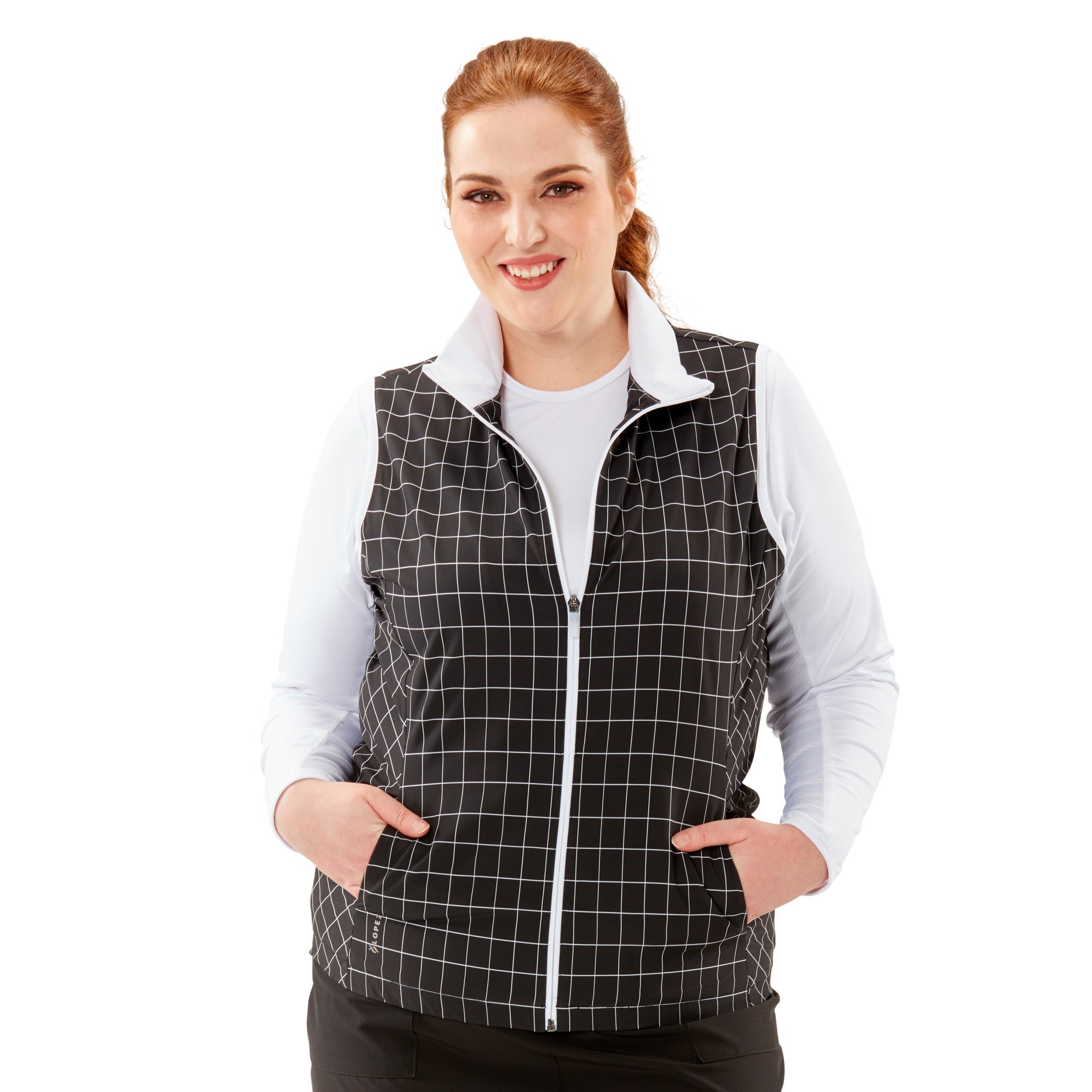 Ladies Nancy Lopez Golf Zippy Vest Plus Black Multi