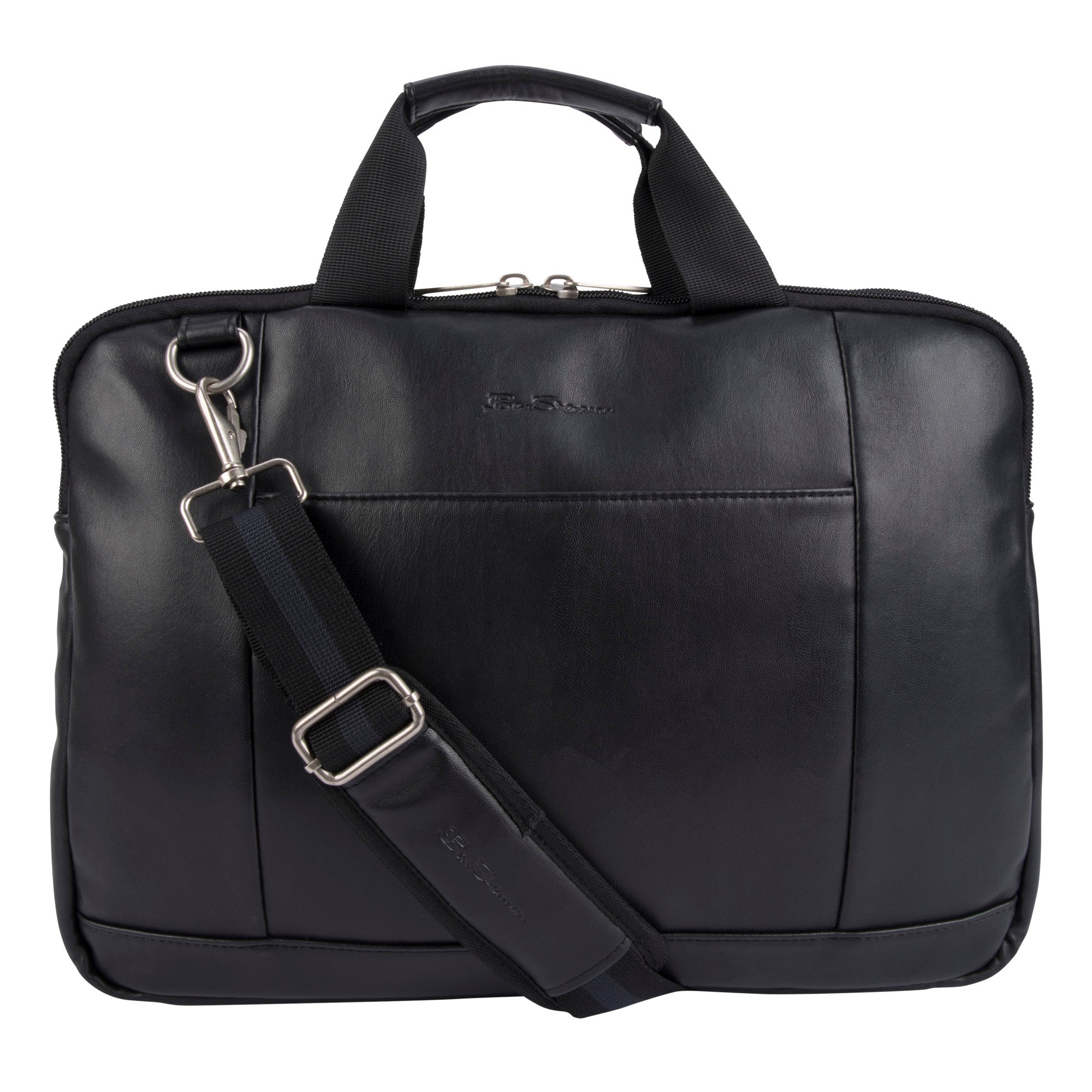 Ben Sherman Faux Leather Slim Double Compartment Top Zip 15.6" Computer Business Case - BS13024502