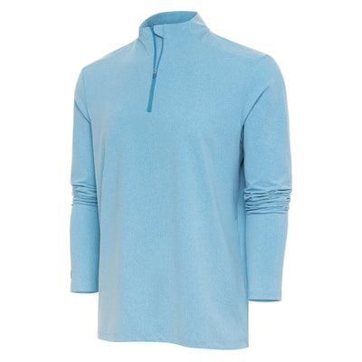 Mens Antigua Swing Set 1/4 Zip Pullover River Heather