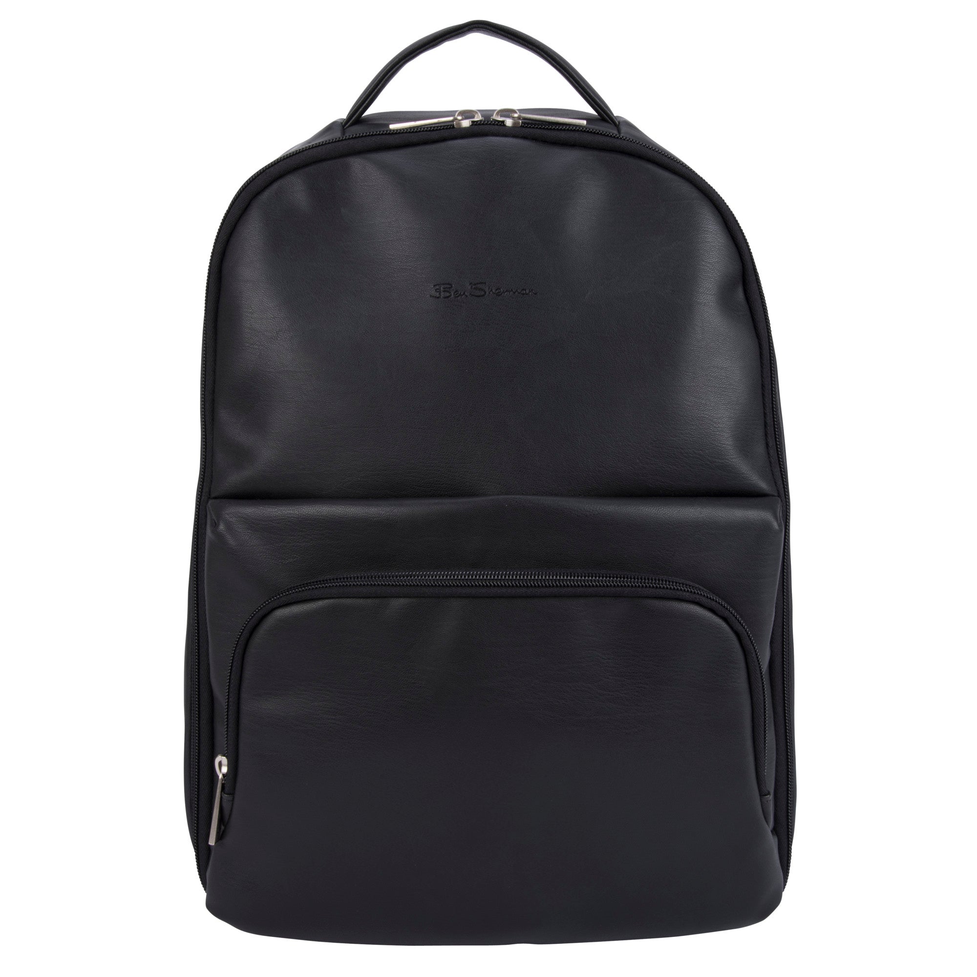 Ben Sherman Faux Leather Single Compartment Top Zip 15.6" Computer Backpack - BS17010502