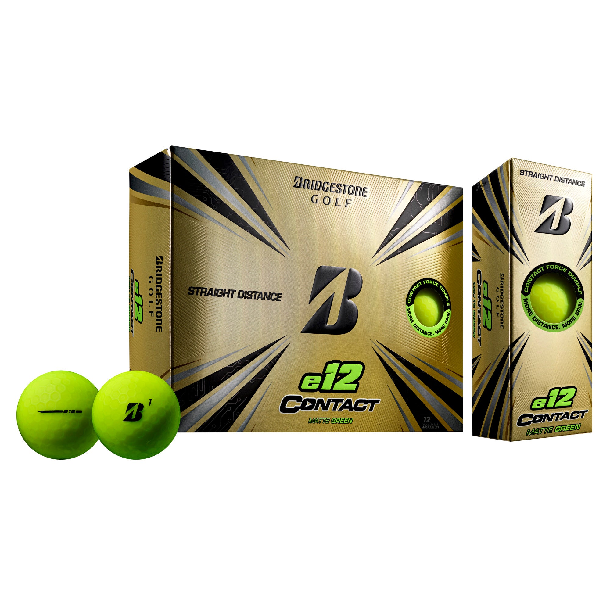 Mens Bridgestone Golf E12 Contact Matte Green Dz Matte Green